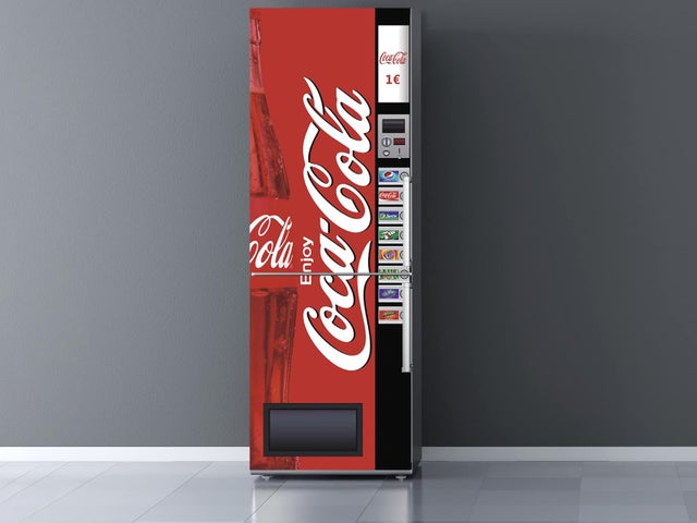 Oedim Vinilo para Frigorífico Máquina expendedora Cocacola |185x60cm | Adhesivo Resistente