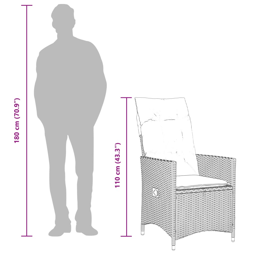 Salon bas de jardin en Rattan synthétique Gris 2 personnes - 3