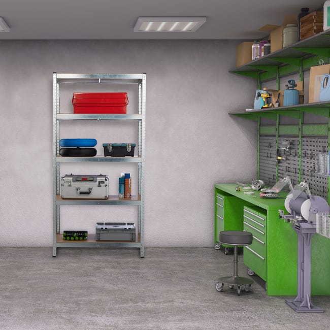 Etagère charge lourde 180x90x40 cm, 5 plateaux 875 kg max. Meuble de rangement Acier et bois MDF Etagère charge lourde 180x90x40 cm, 5 plateaux 875 kg max. Meuble de rangement Acier et bois MDF
