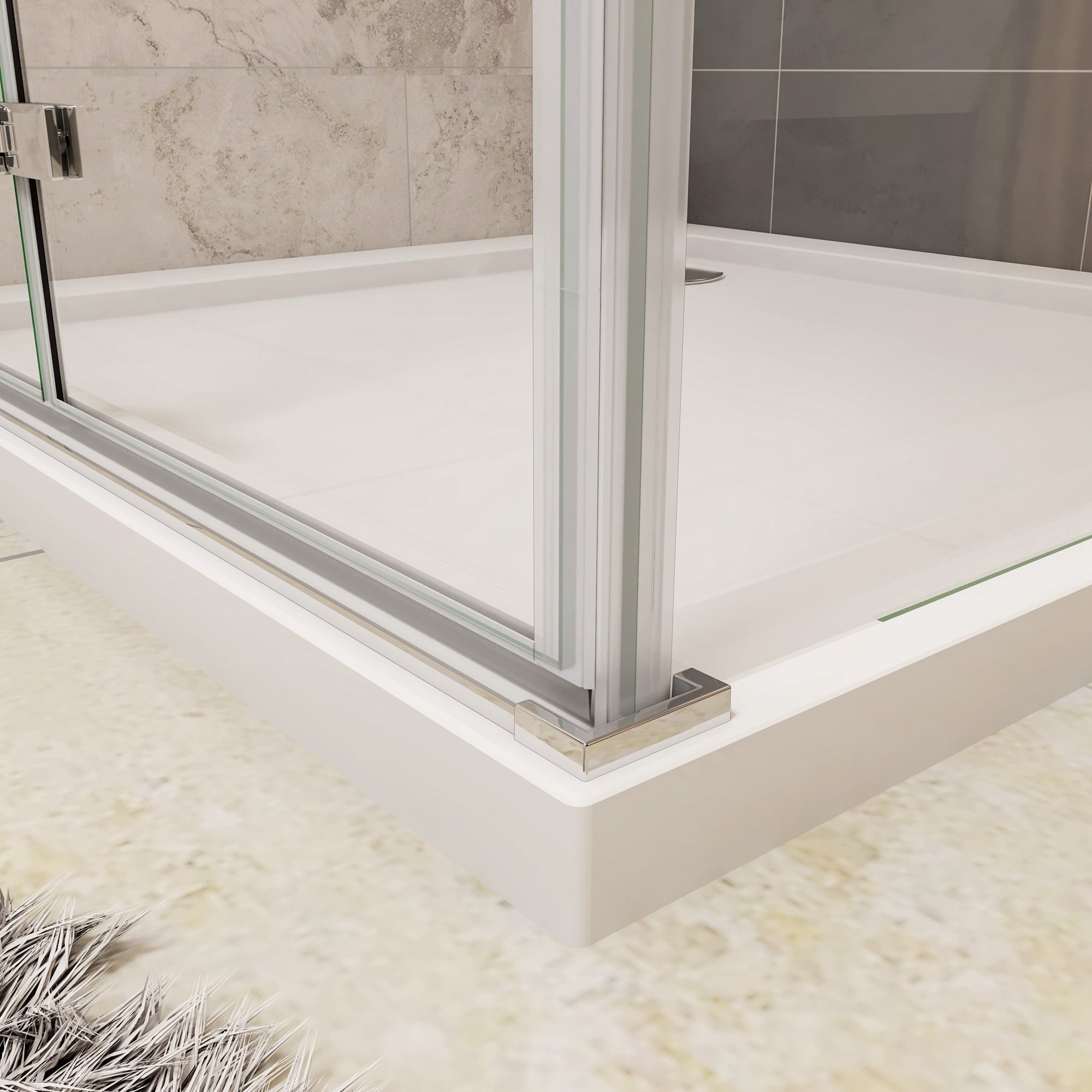 Box Doccia Angolare Alto 185 cm Porta Battente Pieghevole Parete Laterale 80x80 cm Vetro 6 mm Temperato Anticalcare con Barra Stabilizzatrice - 6