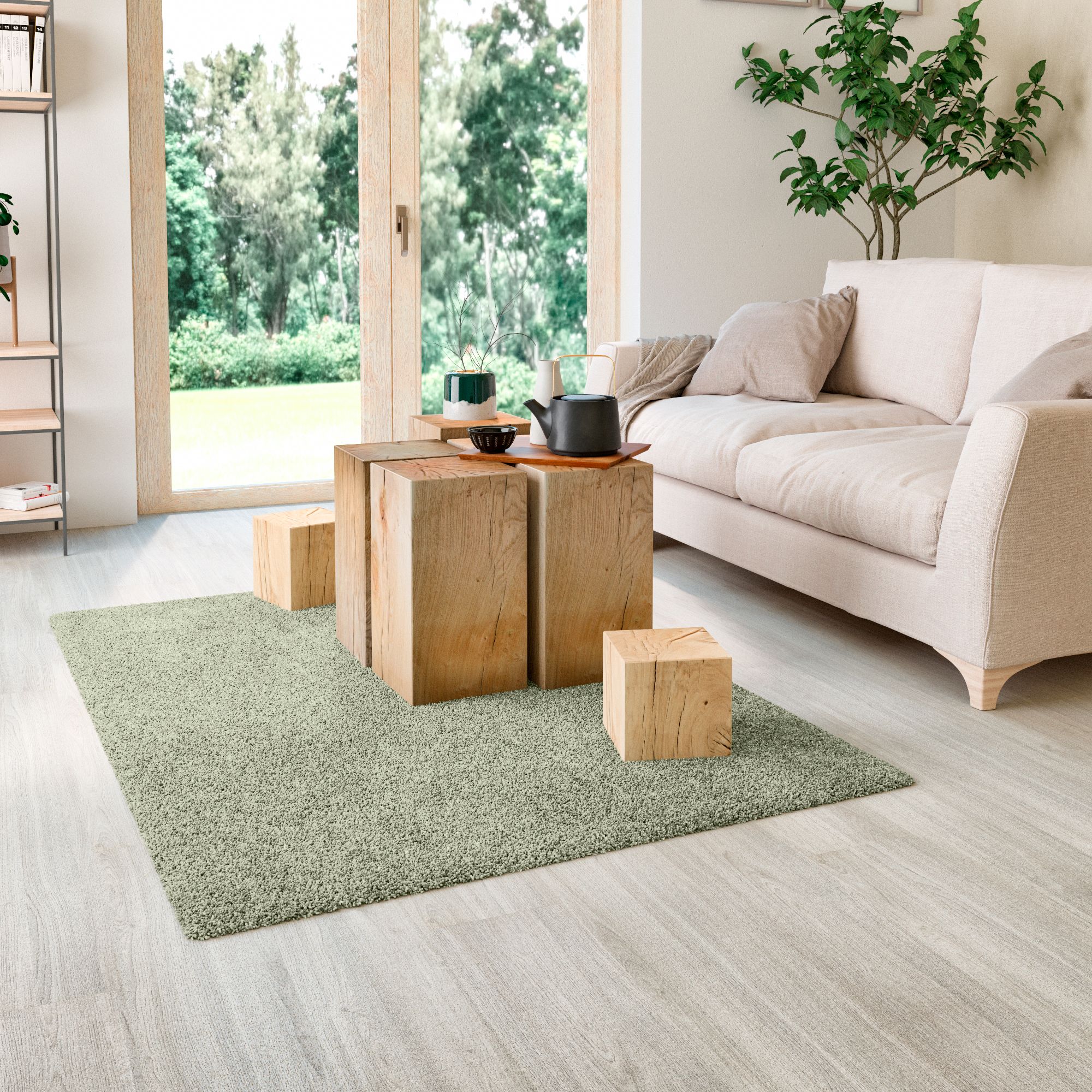 INSPIRE TONY Tappeto rettangolare verde salvia Tappeto da