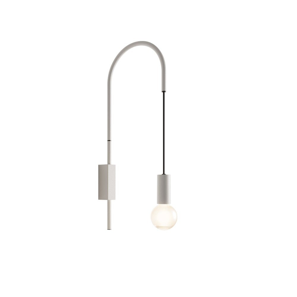 Zafferano - Lampa ścienna Filo, obrotowa 200°, malowany metal, żarówka E27 maks. 60 W w zestawie, wys. 61 cm - biała