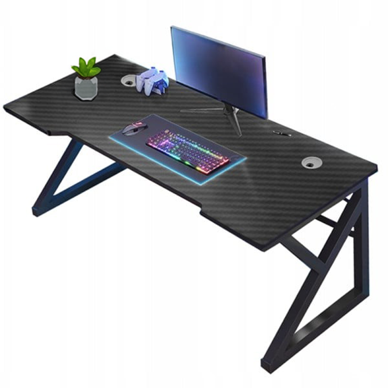 Biurko gamingowe komputerowe czarne carbon nowoczesne dla gracza 120 cm