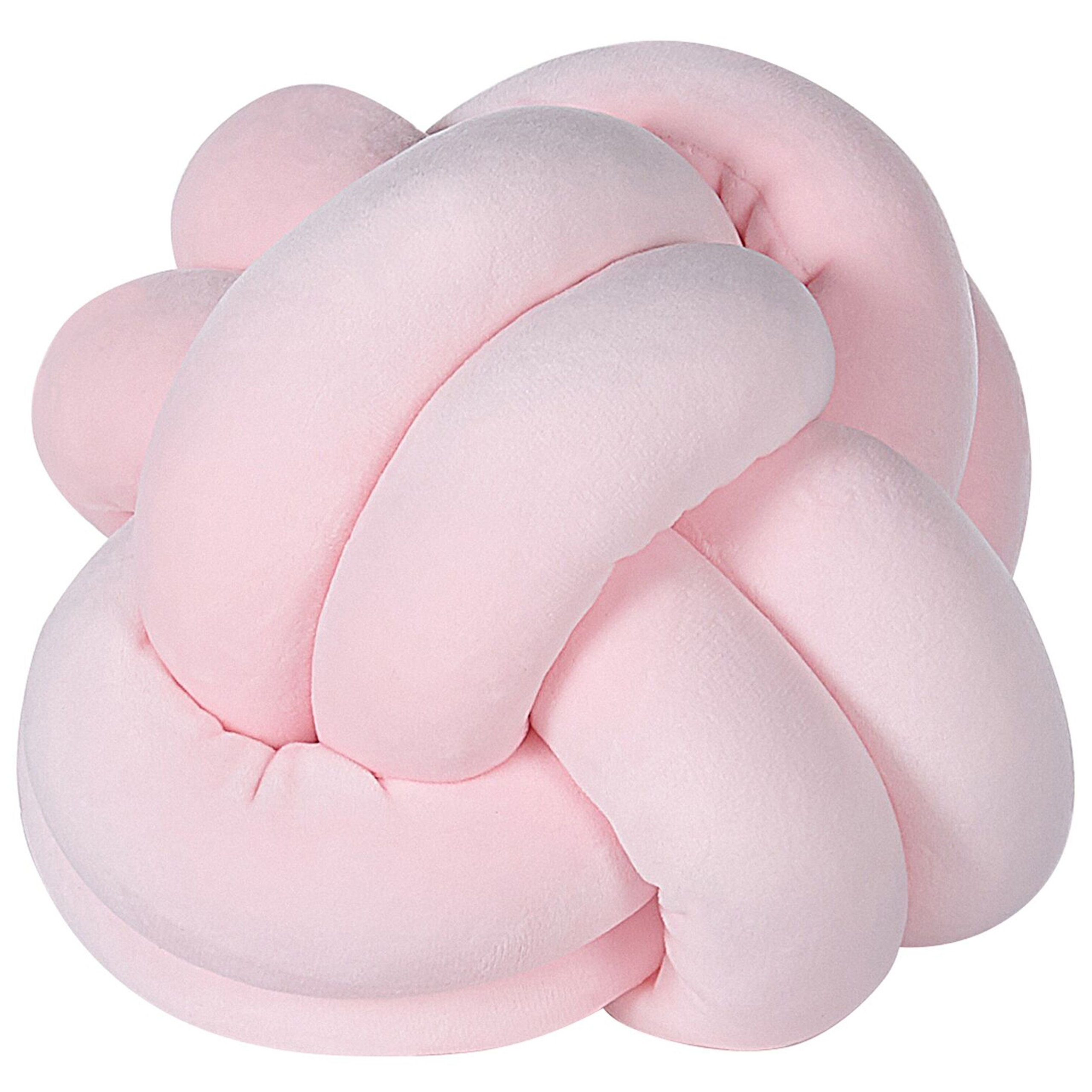 Beliani cojín decorativo malni terciopelo 20 x 20 cm rosa liso