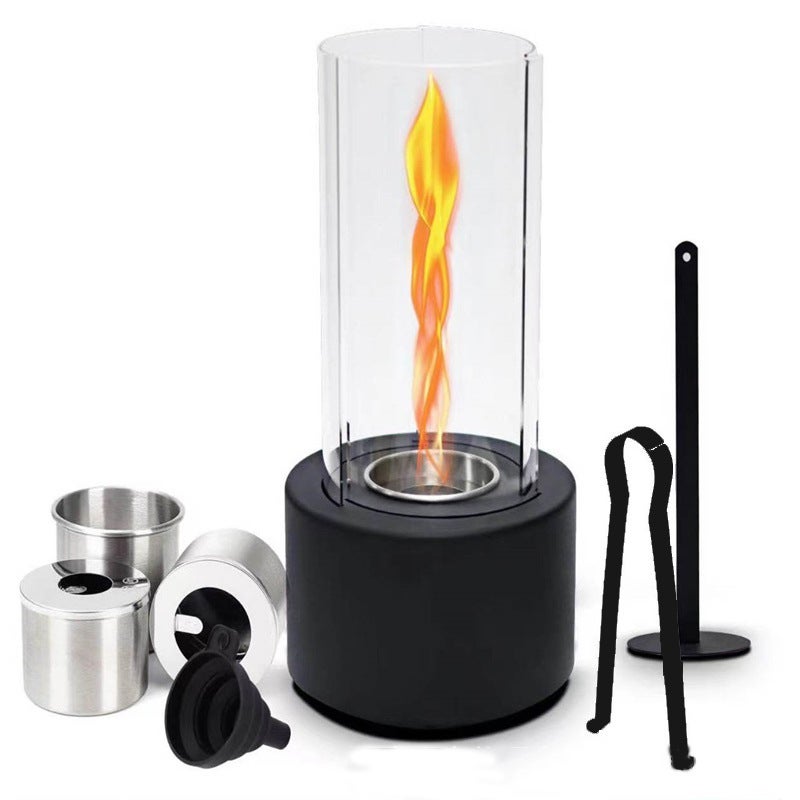 “Przenośne palenisko stołowe ze stali nierdzewnej do wnętrz i na zewnątrz – wysoka wydajność, bezpieczeństwo, zbiornik na etanol”