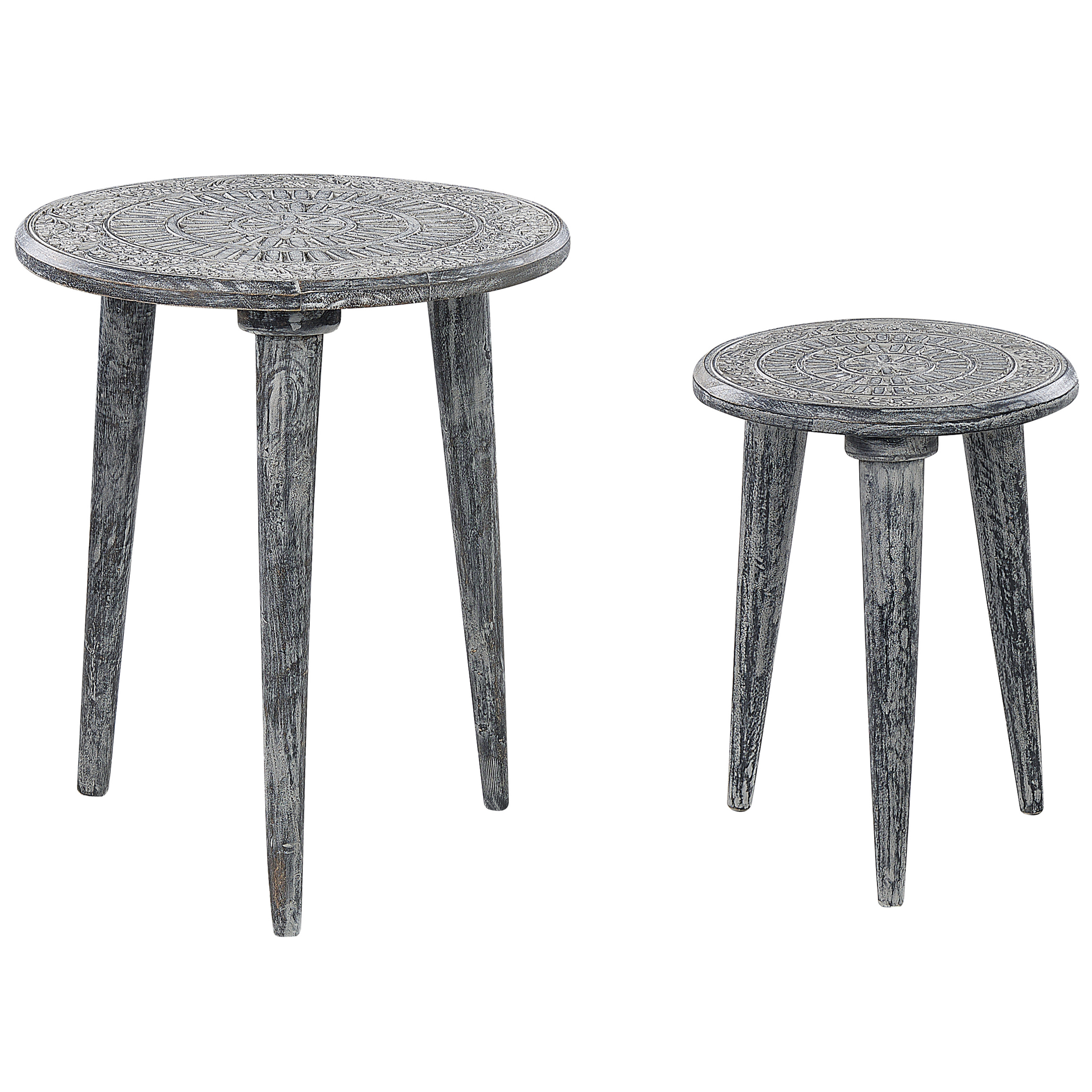 Set De 2 Tables D'Appoint En.casa - Tailles Différentes Style Intemporel Acier Noir - Supports Pour Plantes Et Décoration