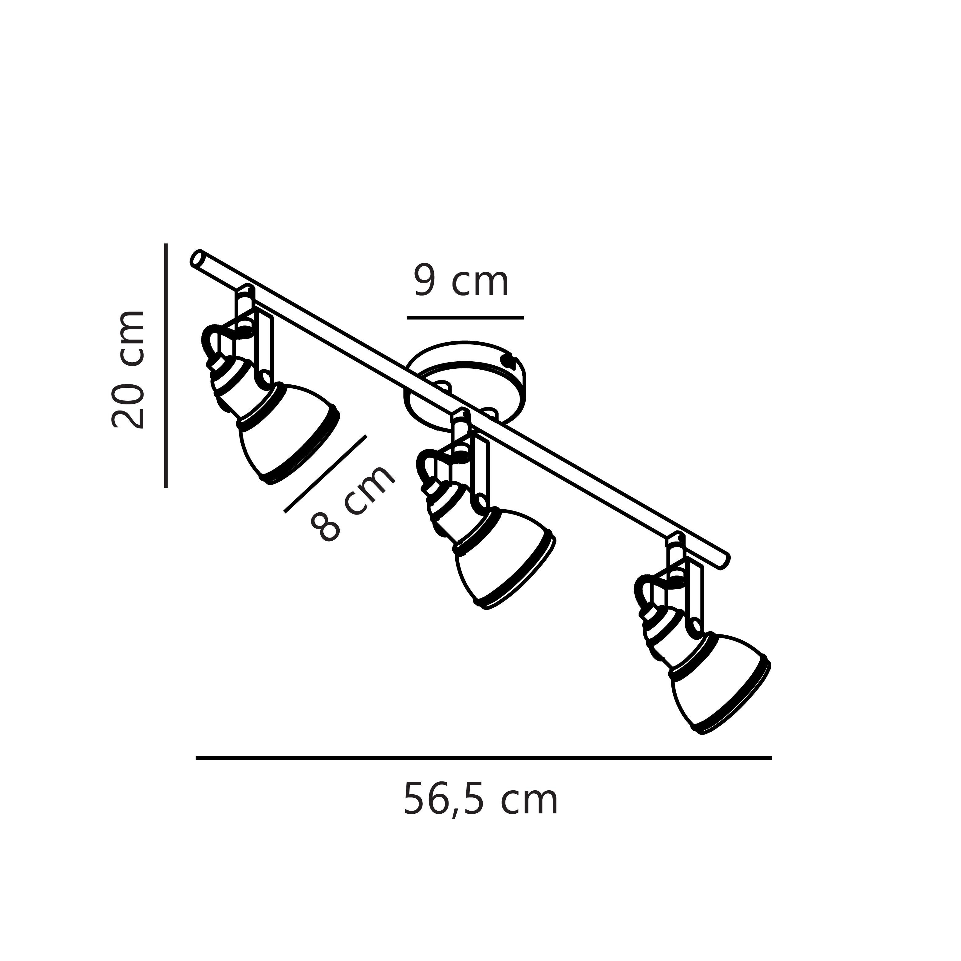 Spoterie ASLAK 3-Spot Métal Blanc, H.20 - IP20 - GU10 /Nordlux Intérieur - 3
