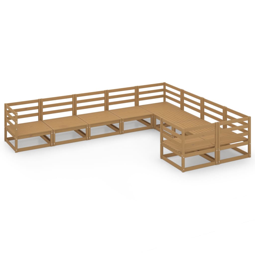 Salon bas de jardin en Bois Marron 8 personnes - 2