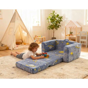 Divano Letto Pieghevole Per Bambini, 2 Strati, Con Braccioli, In Peluche Traspirante