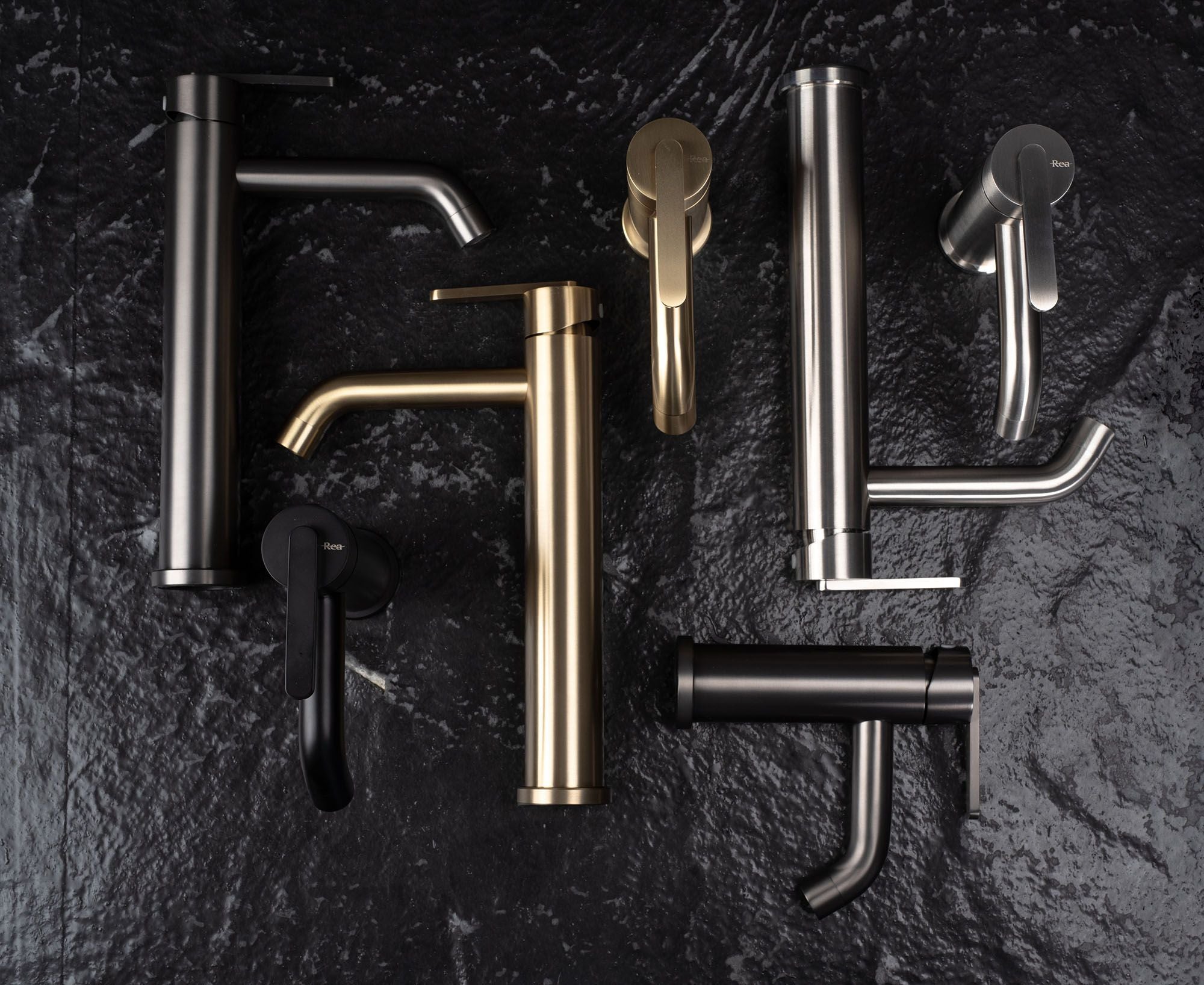 Bateria umywalkowa Rea Ontario Złota Szczotkowana Niska - 3