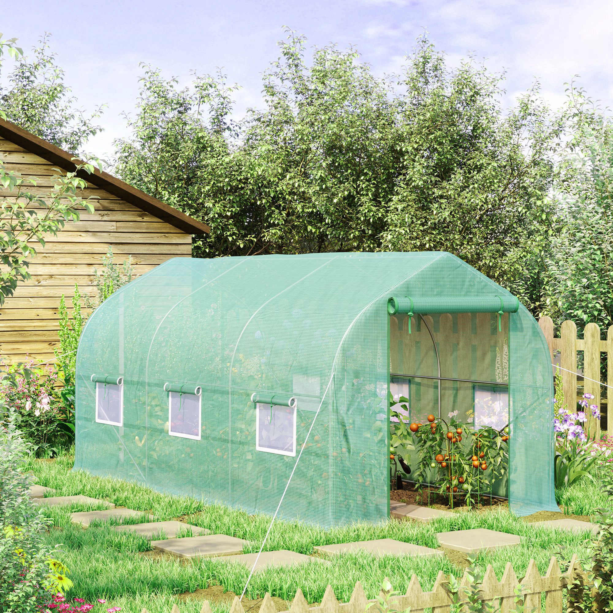 Serre tunnel de jardin PE Outsunny - 8