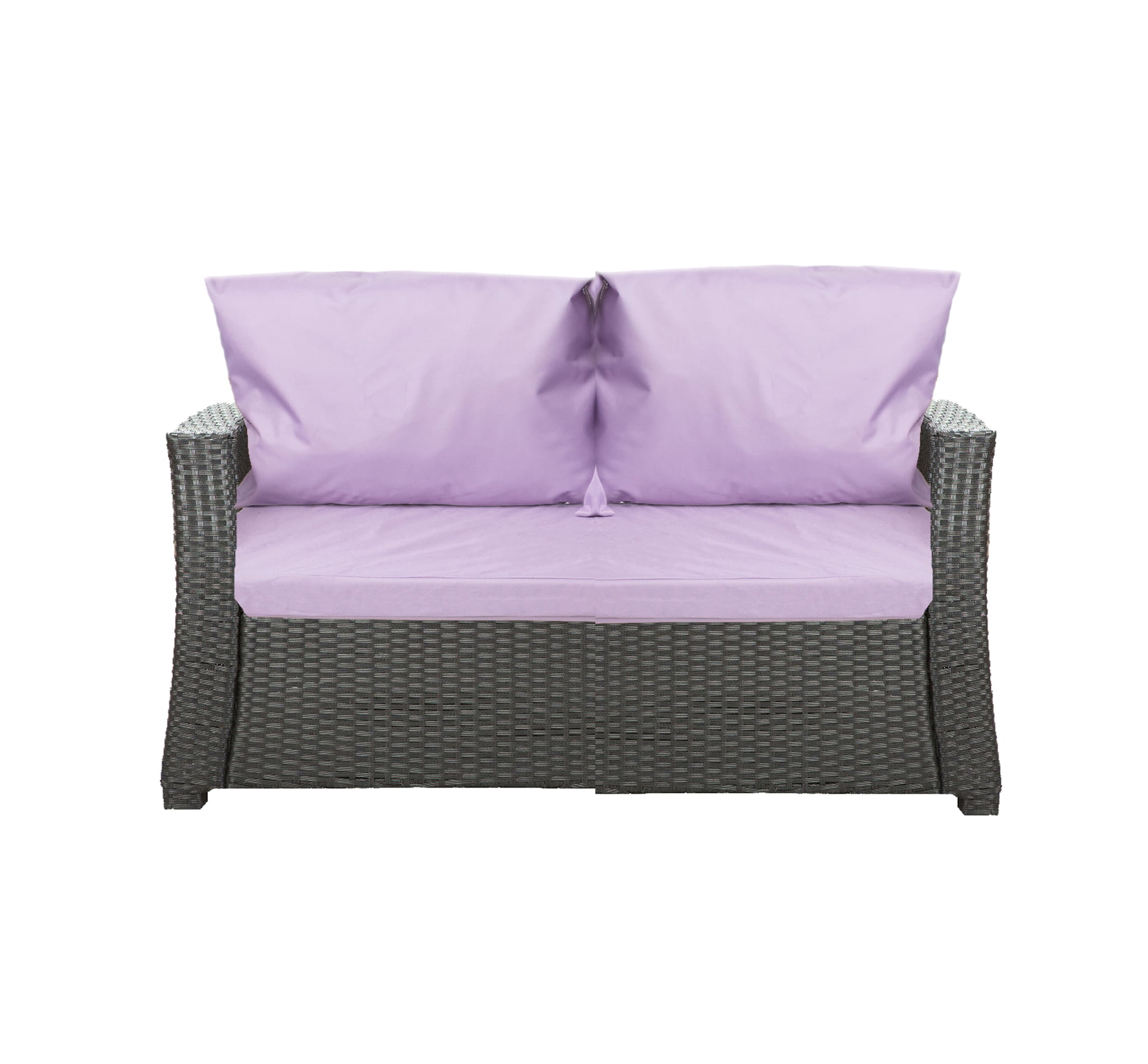 Cojines de sofá de exterior violeta claro cojines de sofá de 2 plazas cojín de banco de jardín 120x60x50 cojines para muebles de poliratán-mix