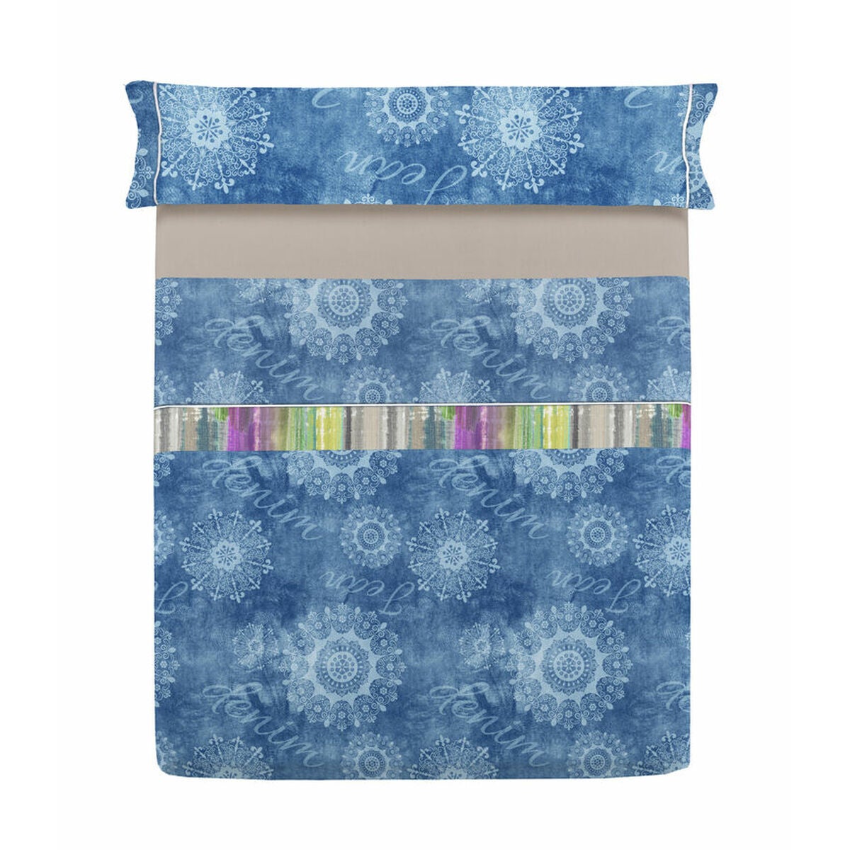 Juego de funda nórdica lois jeans gris cama de 180 4 piezas