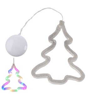 Décorations Lumineuses Noël Pour Fenêtre - 3 Motifs (sapin, étoile, Flocon) - Minuterie 6h, Piles AA