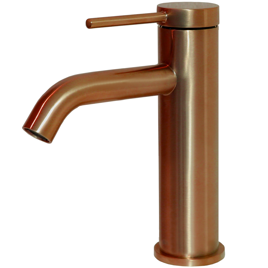 Lollipop bateria umywalkowa niska szczotkowanej miedzi