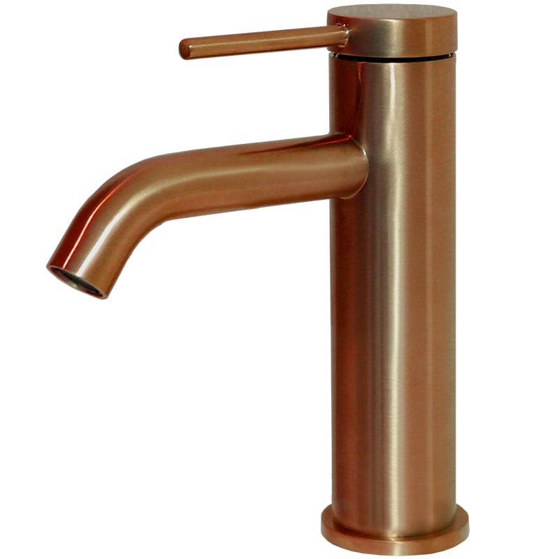 Lollipop bateria umywalkowa niska szczotkowanej miedzi