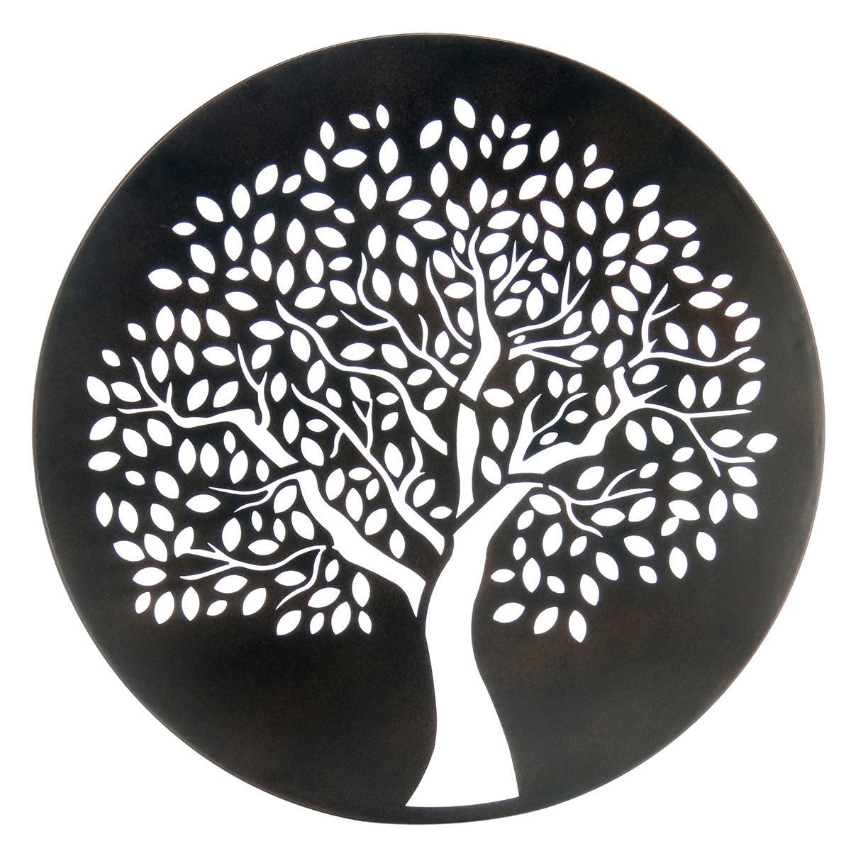 Origen home decor adorno árbol de la vida apliques metal | aplique metal negro redondo - 60x60x1cm