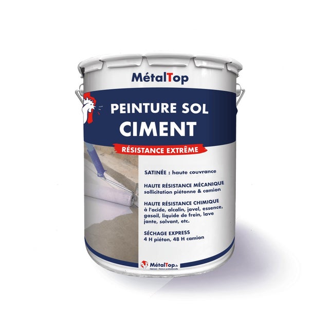 Peinture Sol Ciment - Gris clair - RAL 7035 - 5 L - Métaltop