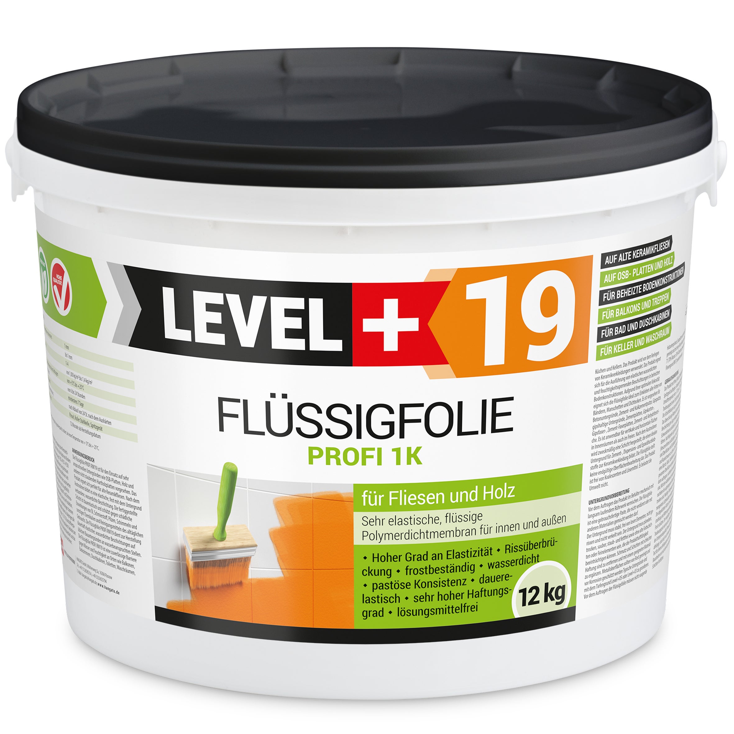 LEVEL+ Folia w Płynie Zewnętrzna FLÜSSIGFOLIE PROFI 1K L+19 - 12KG