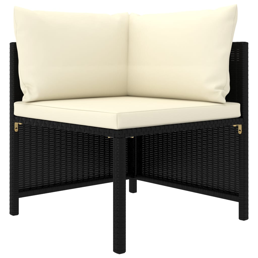 Maison Exclusive - Set Divani da Giardino 8 pz con Cuscini in Polyrattan Nero - 3