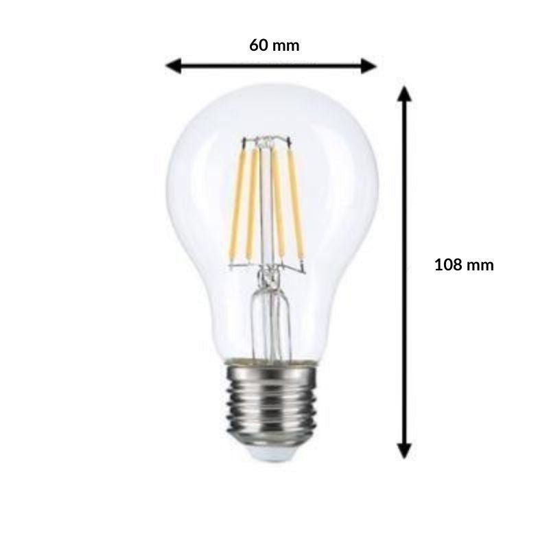 Pack de 3 Ampoules LED E27 A60 3.8W Filament Classe Énergétique A - Blanc Chaud 2300K - 3500K - SILUMEN - 5