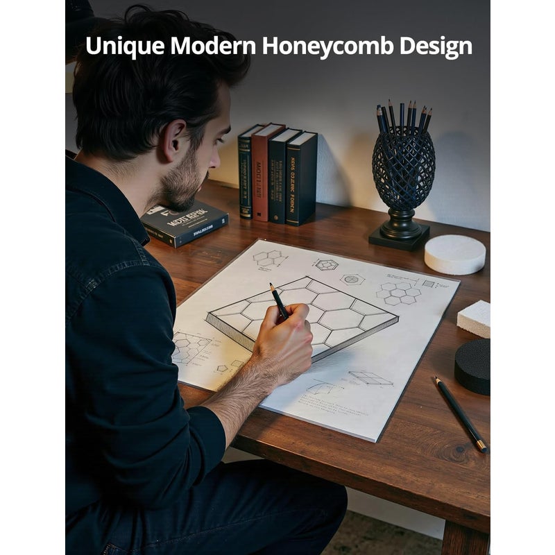 Akustyczne panele ścienne o strukturze plastra miodu do studiów, biur i sal gier, 30 cm x 30 cm x 10 mm, białe, 24 sztuki