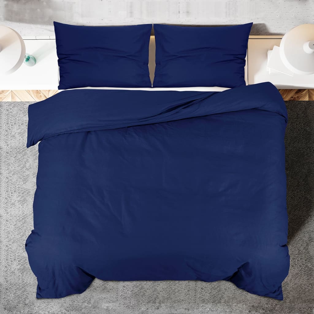 Conjunto capa de edredão 220x240cm microfibra leve azul marinho CFW33385 - 5