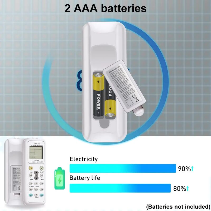 Télécommande universelle pour climatiseur, compatible avec Aermec, Airwell, Airton, ECO et autres marques de climatiseurs - 4