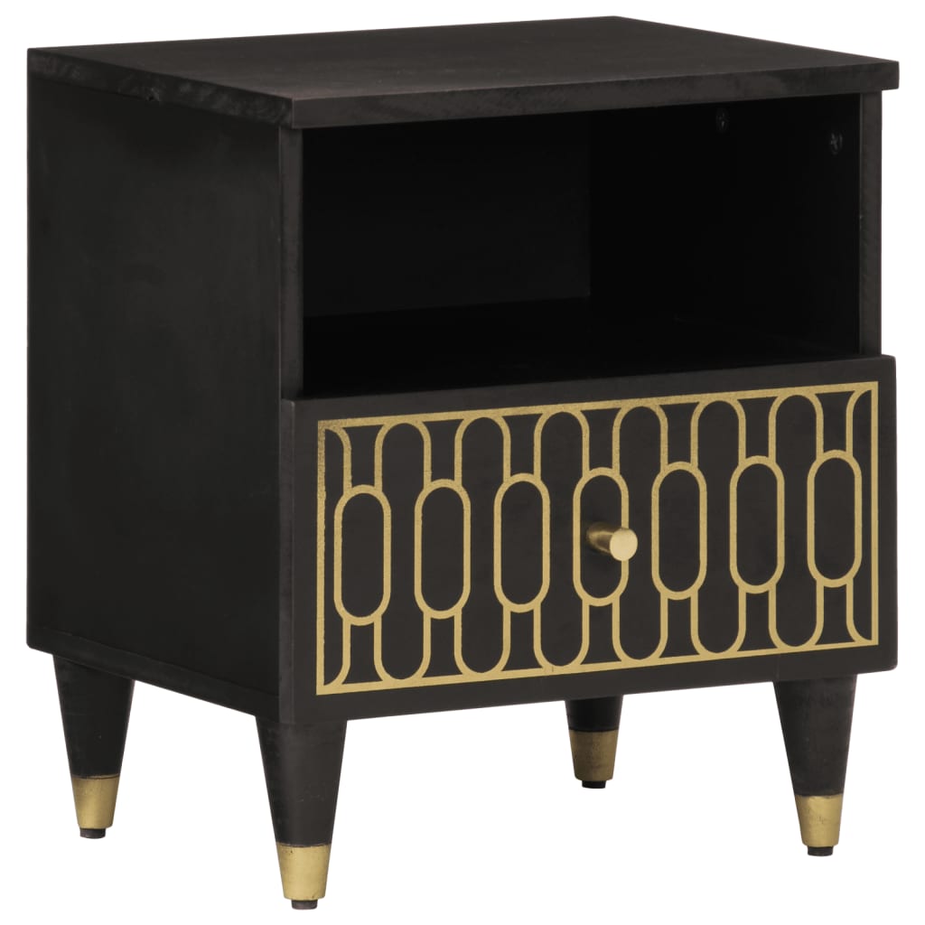UEV Tables De Chevet 2 Tiroirs – Design Lignes élégant, Pieds Métal, Pour Chambre, Salon, Bureau - 4