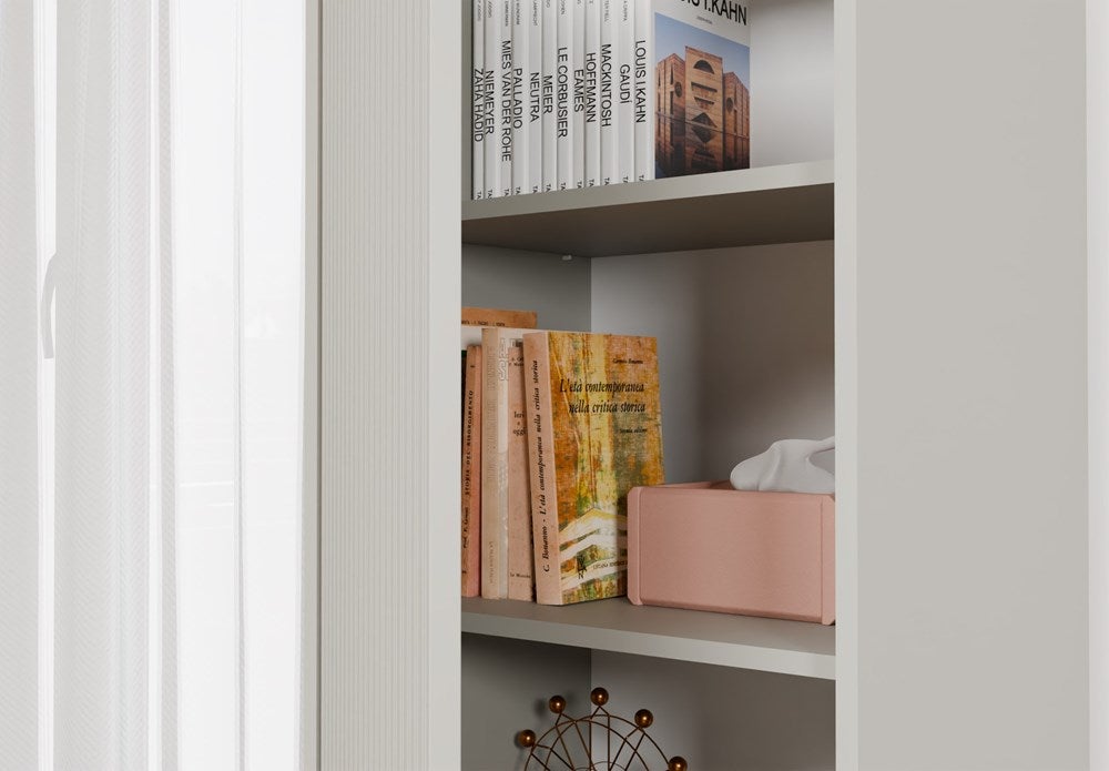 Bibliothèque pour Séjour en MDF Beige H. 147.5 x l. 40 x P. 53.5 cm - 4