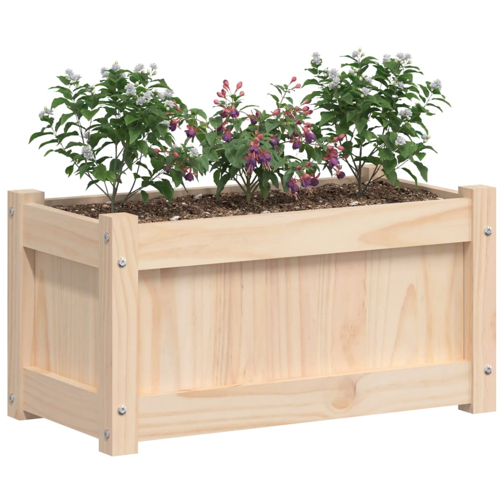 Lot de 2 Jardinières, Bac à fleurs, Pot de fleurs bois de pin massif n2383l - 4
