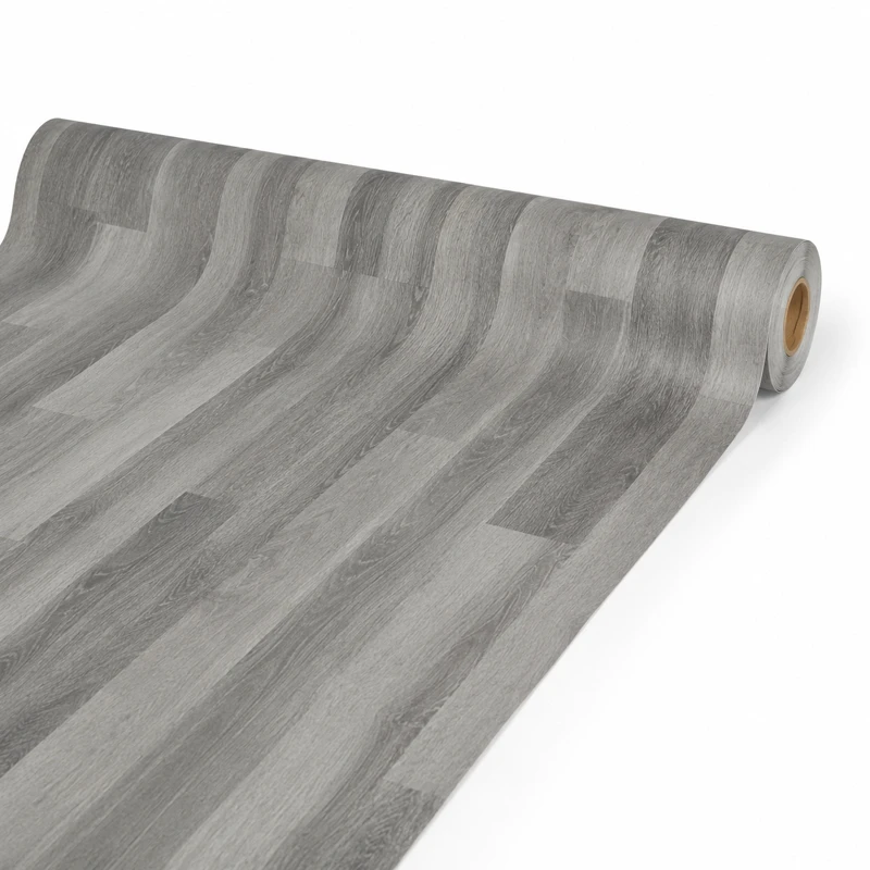 Arquiservi - Suelo Sintasol Vinílico en Rollo 1x25m (25m²) para Dormitorios y Habitaciones. Impermeable, flexible, antideslizante. Color Teca Gris - 2