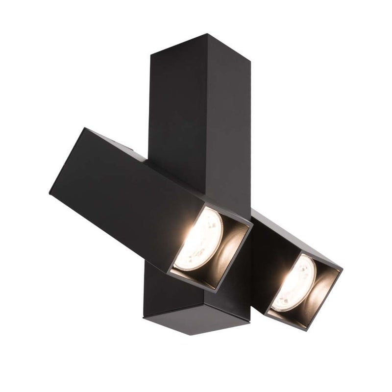 Reflektor sufitowy spot natynkowy Mitsuma kwadratowy czarny 2xGU10x4W wym: 12 x 4 x 12 cm metal Shilo