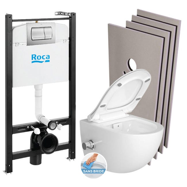 Roca Pack WC con Bastidor Roca Active + Inodoro suspendido SAT sin ...