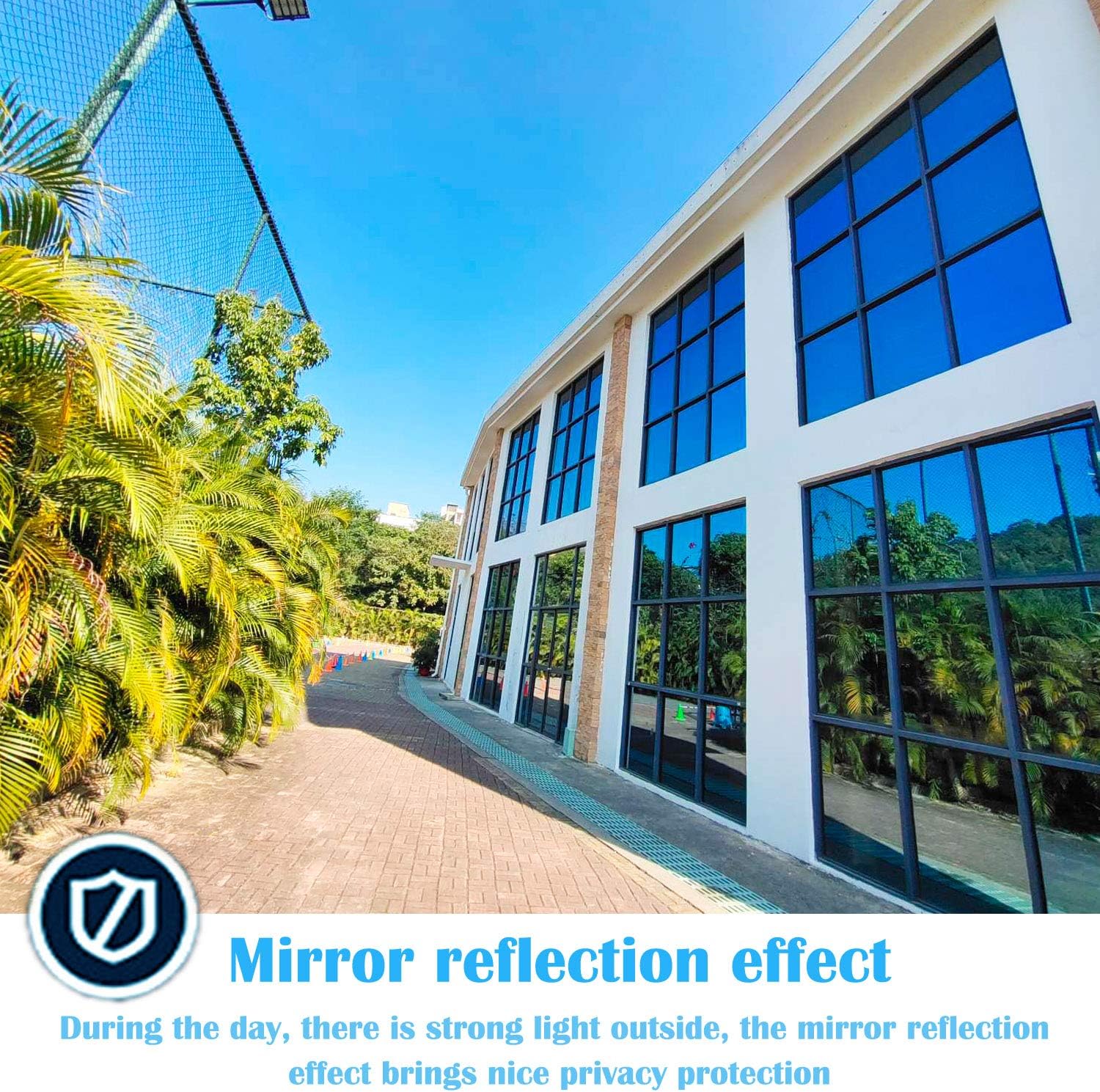 Film fenetre Anti Regard Film Miroir Fenêtre sans Tain Anti Chaleur Anti UV Protection de la Vie Privée 40×200CM - 4