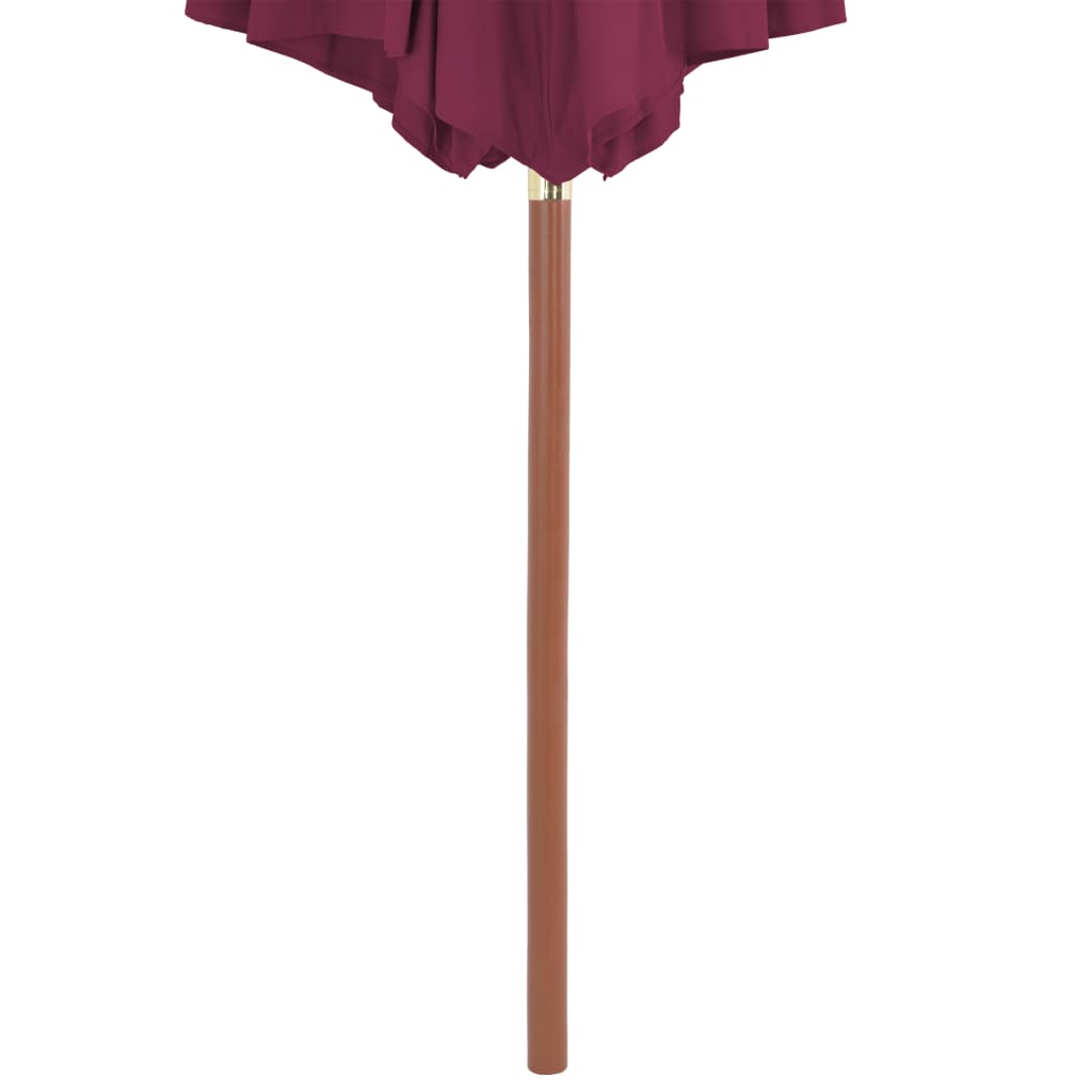 Parasol avec mât en bois 300cm Rouge bordeaux - 5