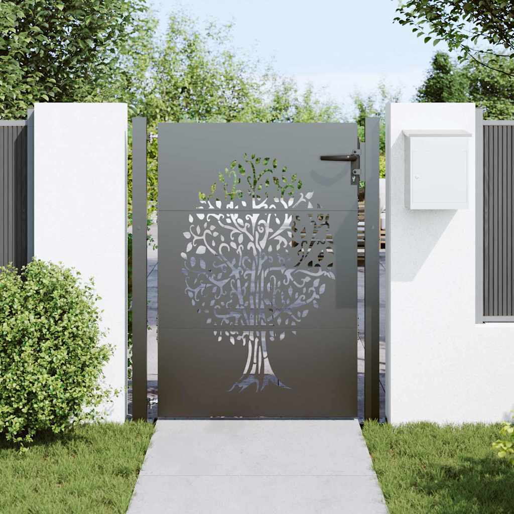 vidaXL Porte de Jardin Noir 110 x 155 cm Acier peint par poudre - 3