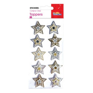 350 Adesivi A Forma Di Stella Glitterati, Autoadesivi, 3 Misure | Per Decorazione Fai Da Te E Festive