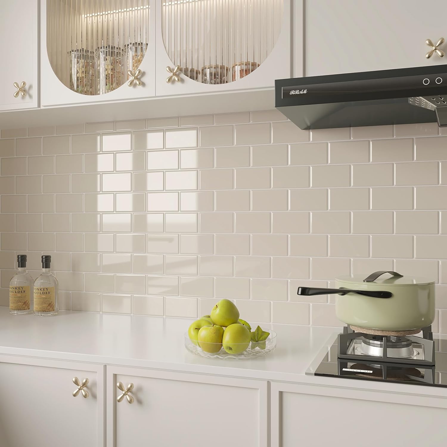 Panel Mural Autoadhesivo Impermeable (Efecto Mármol 3D) - Lote de 4 para Salpicadero de Cocina/Baño - Diseño Elegante - 7