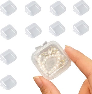 Homoyoyo Lot de 3 boîtes de rangement en plastique transparent avec boîte de rangement portable pour boucles d'oreilles