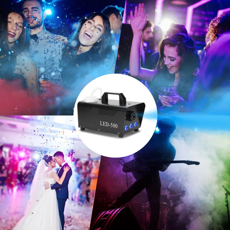 Machine à fumée de 500 watts avec 13 LED RVB (noir), facile à transporter pour les scènes, les mariages et les fêtes. - 6