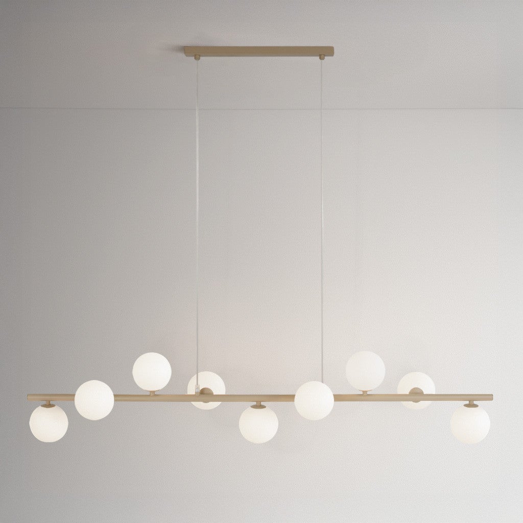 Lampa sufitowa mleczne szklane kule ARDI beżowa 9xG9x8W szkło wym:100x119x28cm IP20 Kaja