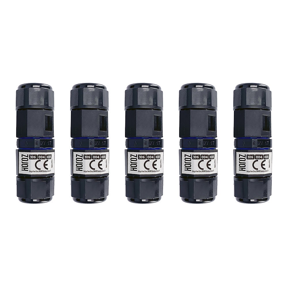 5x Mufa hermetyczna konektor kablowy, IP68, prosty, 0.5-2.5mm², 16A, 250V HOROZ