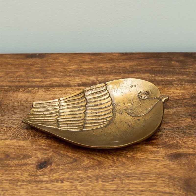 Vide-poche Atmosphera En Forme De Feuille Dorée - 25x15 Cm - Résine Irisée, Décoration D'entrée - 7