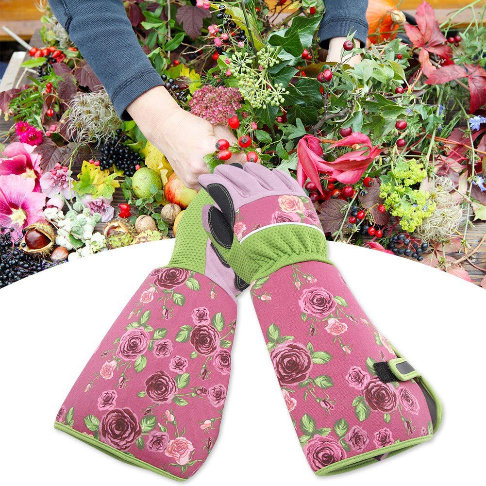 Guantes Largos De Cuero Para Jardinería Para Mujeres Y Hombres, Guantes A Prueba De Espinas