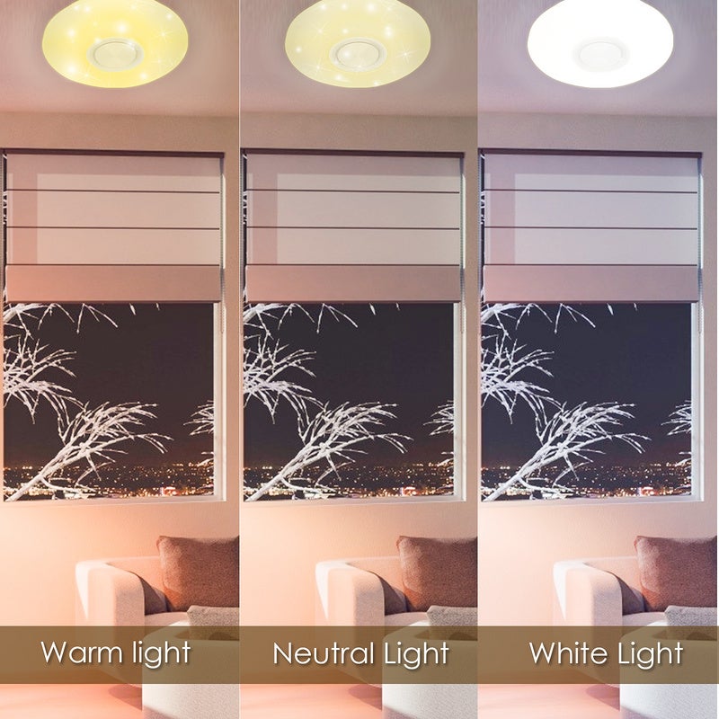 Plafonnier musique LED haut-parleur Bluetooth APP plafonnier avec télécommande 36W - 4