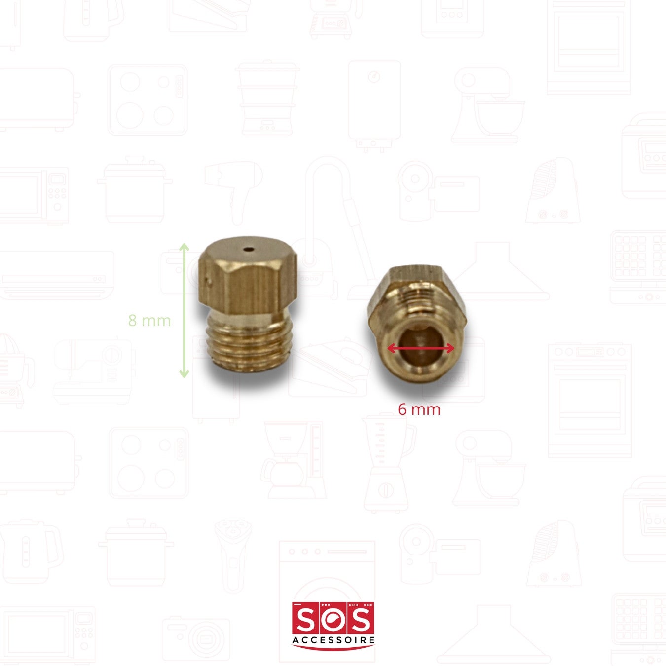 SOS Accessoire Jeu d'Injecteurs, gicleurs gaz butane propane universel DIAM. 6MM pour Four, cuisinière 00537505 00537505 0053750 - 2