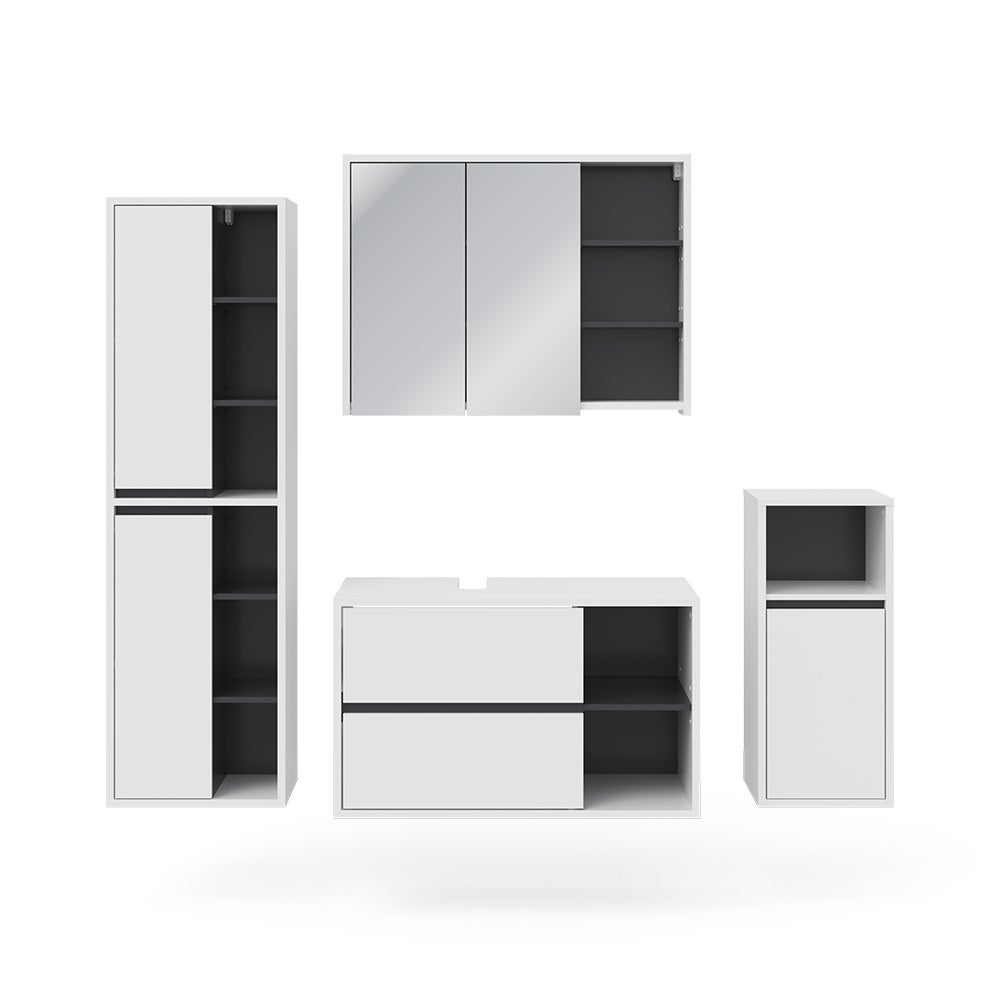 Vicco Zestaw mebli łazienkowych Viola, Biały, 4 części