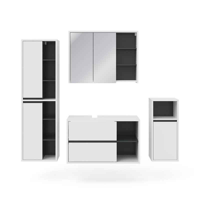 Vicco Zestaw mebli łazienkowych Viola, Biały, 4 części