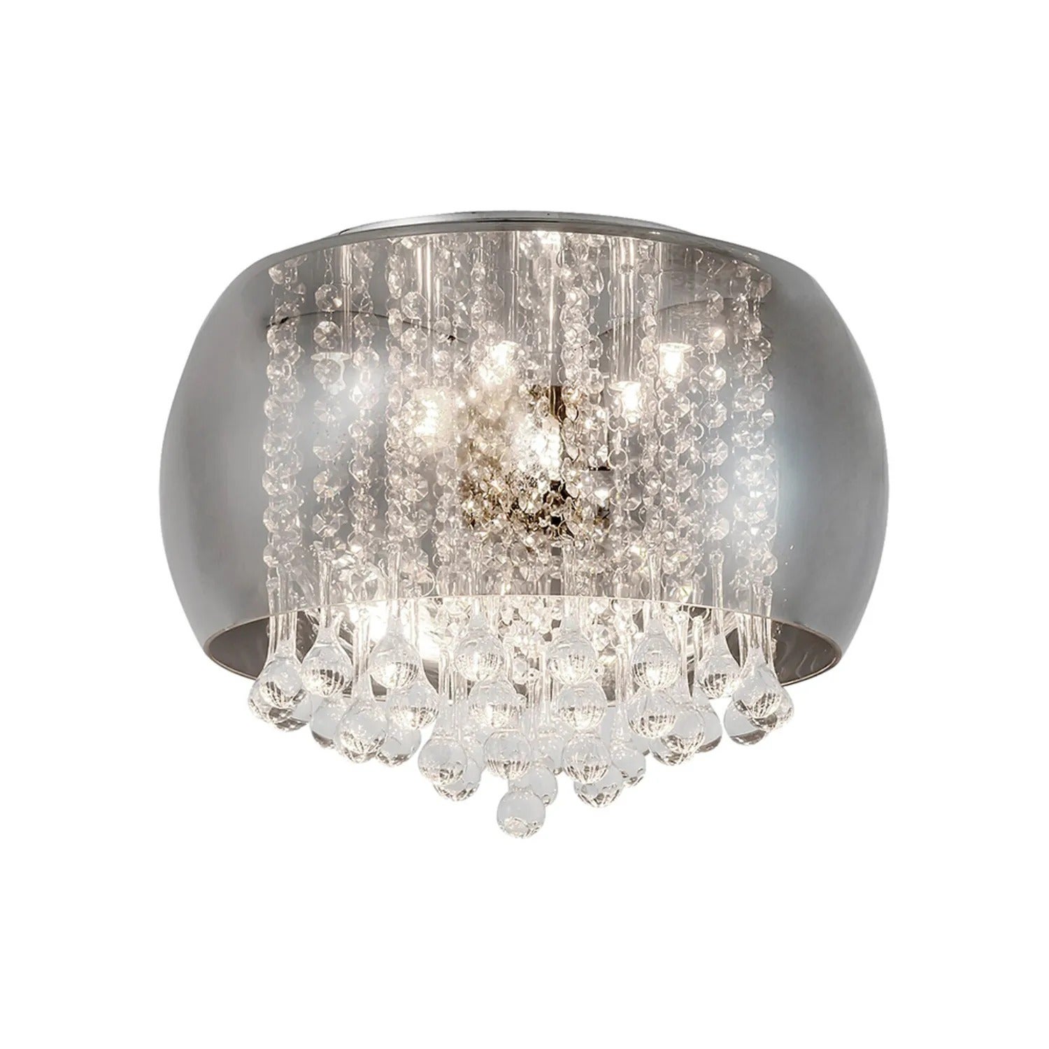 Lampa sufitowa Ninelle chromowana szkło dymne 6xG9x40W metal wym:33,5x40x40cm IP20 Rabalux